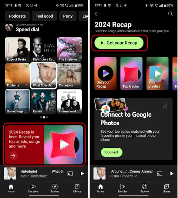 Truy cập YouTube Music 2024 Recap