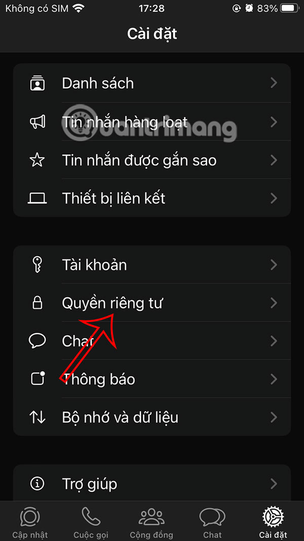 Quyền riêng tư WhatsApp