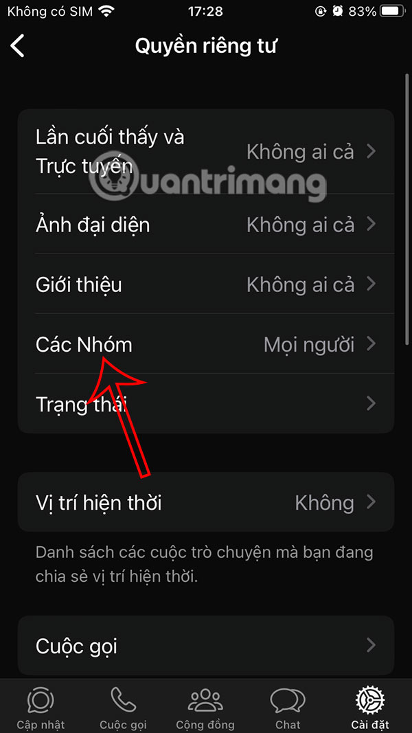 Chỉnh thêm vào nhóm WhatsApp