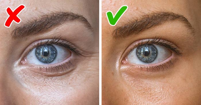 Dùng phấn dưới mắt