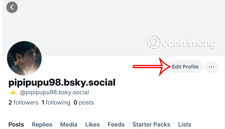 Chỉnh sửa profile Bluesky trên máy tính