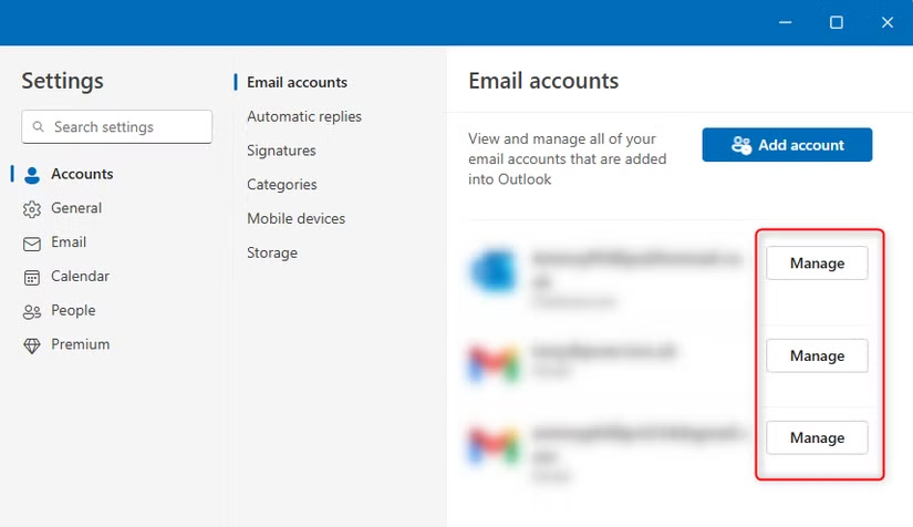 Quản lý email trên Outlook