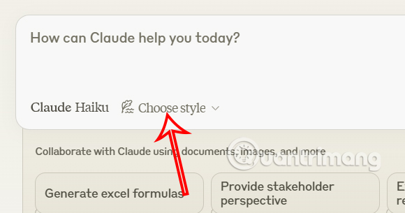 Chọn phong cách viết văn trên Claude AI