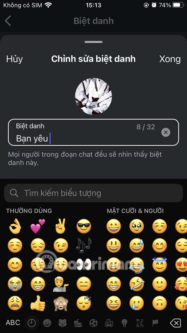 Biệt danh nhóm chat Instagram