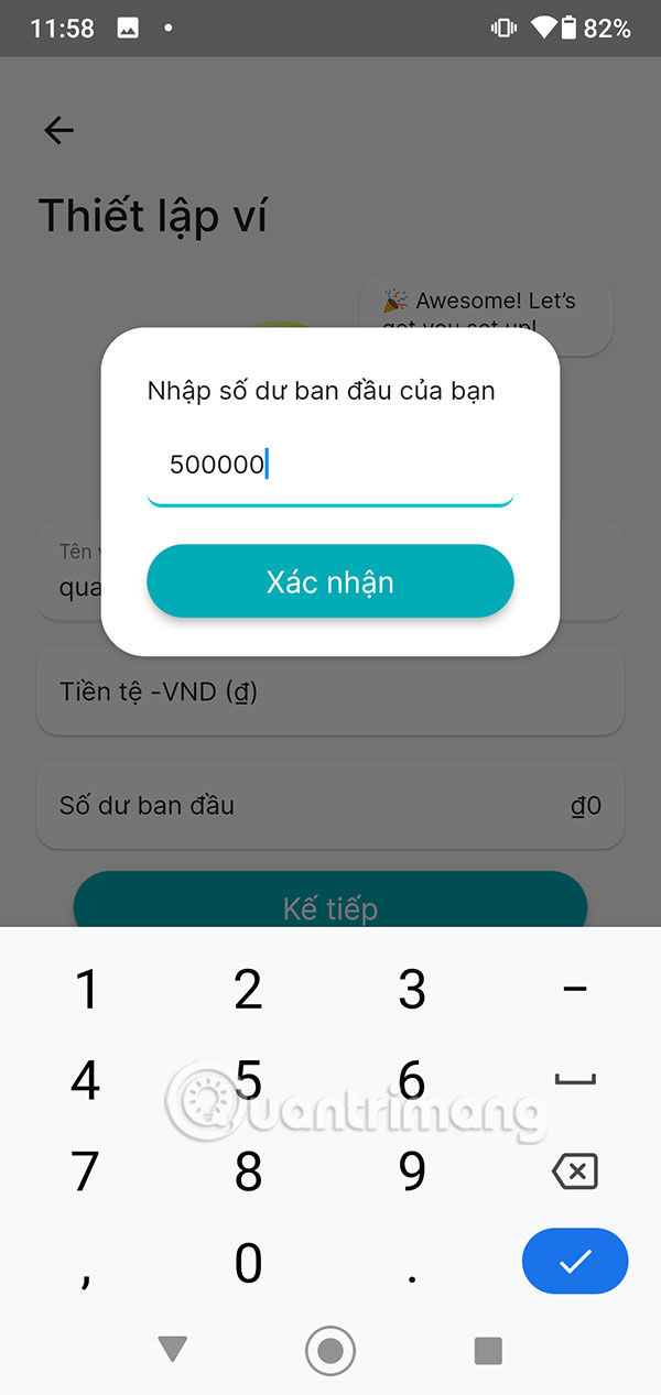 Số tiền trong ví