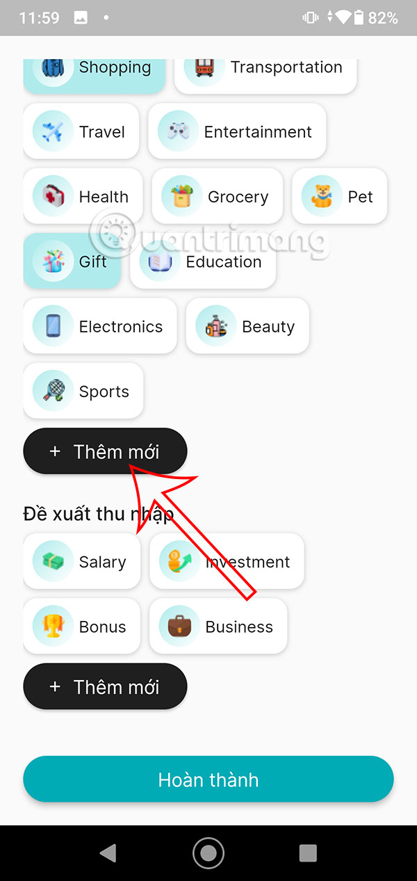 Thêm danh mục chi tiêu