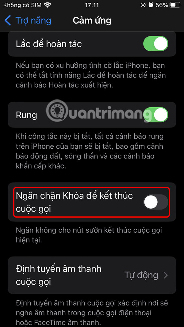 Dừng cuộc gọi iPhone bằng nút nguồn