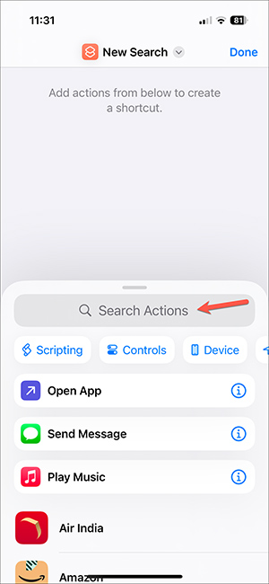 Tìm kiếm thao tác