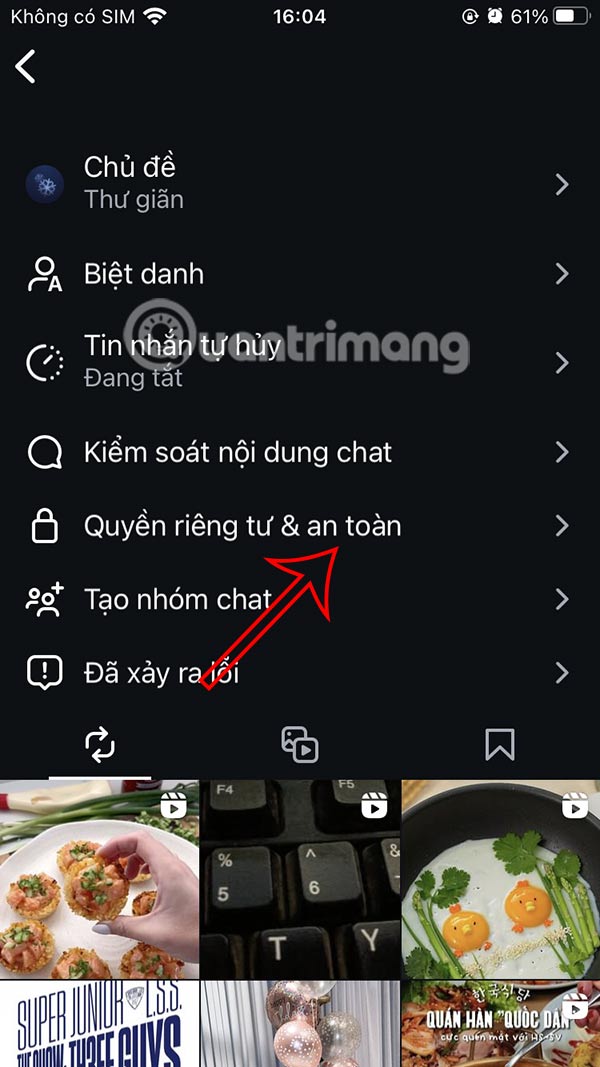 Chỉnh quyền riêng tư đoạn chat Instagram