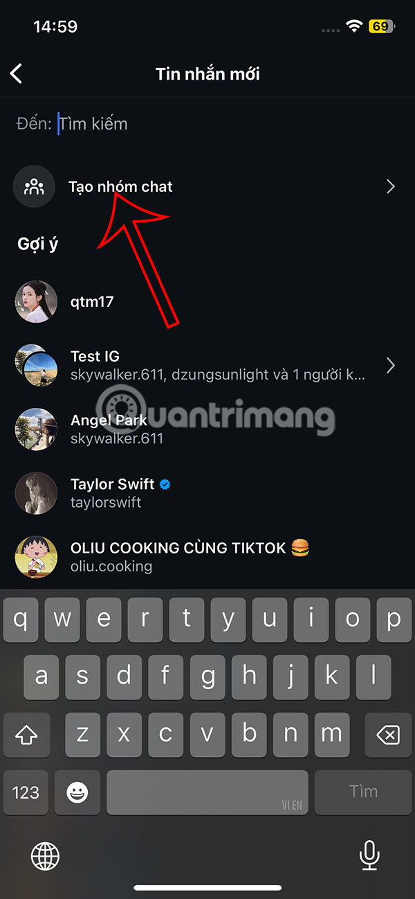 Tạo nhóm chat Instagram