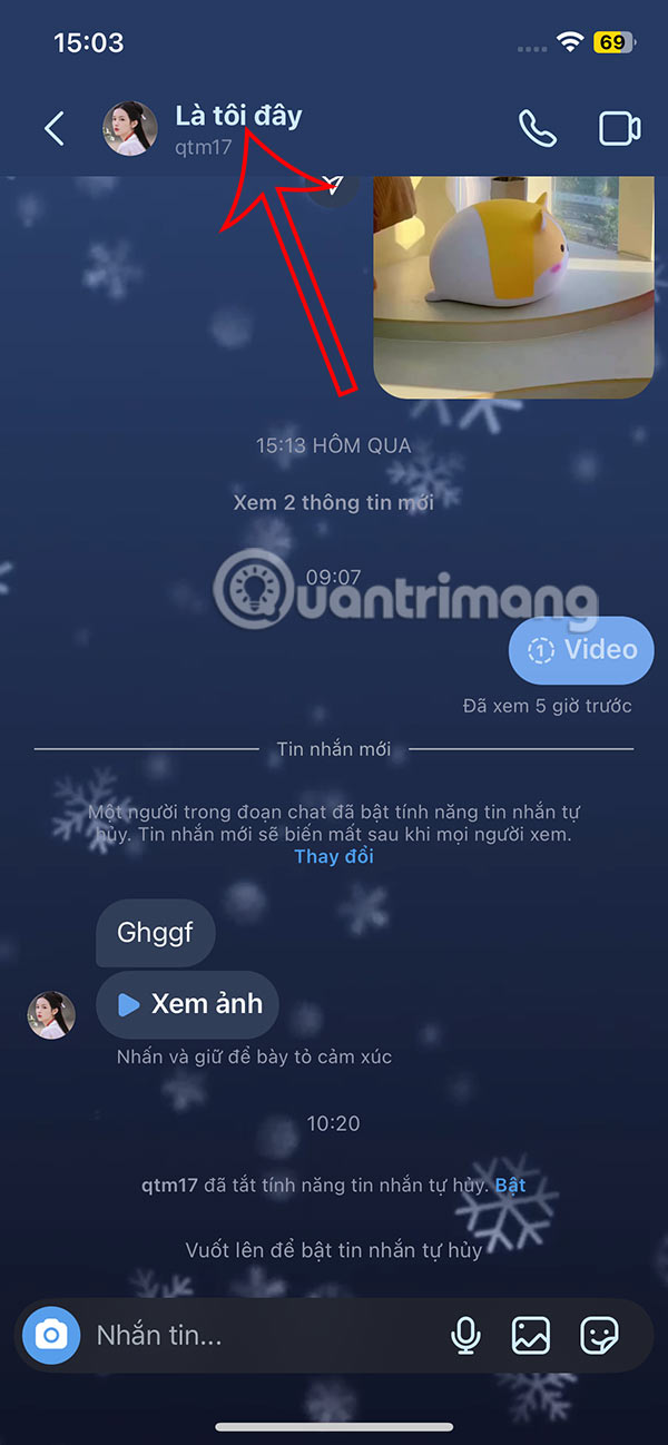 Đoạn chat trên Instagram
