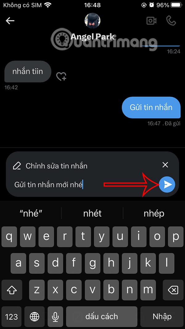 Gửi tin nhắn X mới