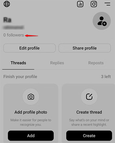 Nhấp vào “Followers”