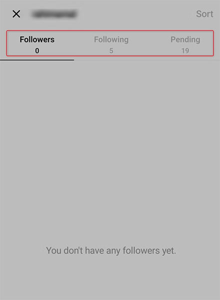 Xem danh sách "Followers", "Following" và "Pending” (Đang chờ).