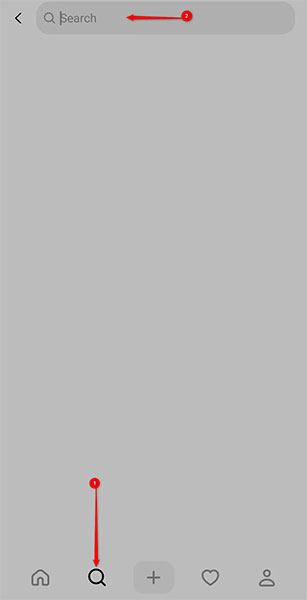 Nhập tên người dùng vào thanh tìm kiếm