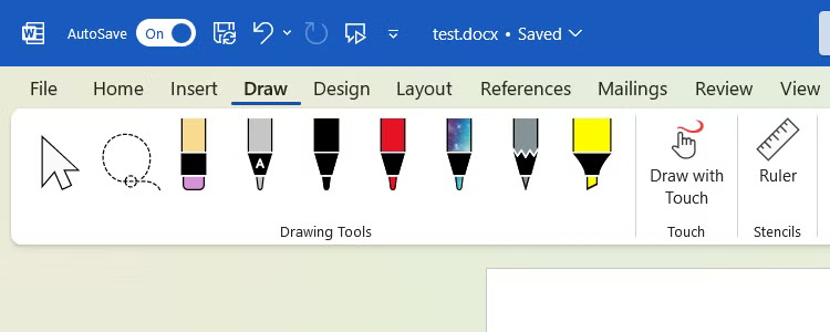 Drawing Tools trong Microsoft Word trên Windows.