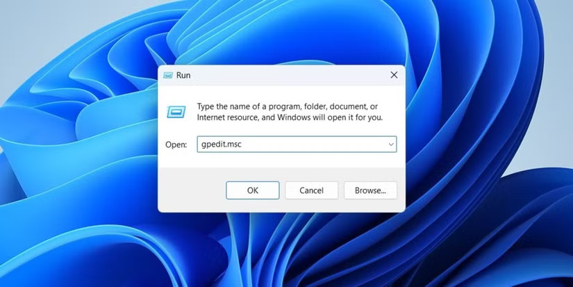 Mở Group Policy Editor bằng công cụ Run