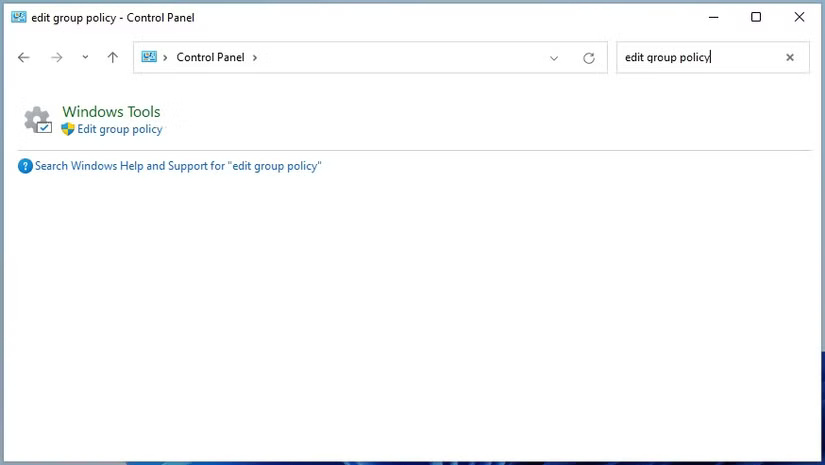 Mở Group Policy Editor qua Control Panel