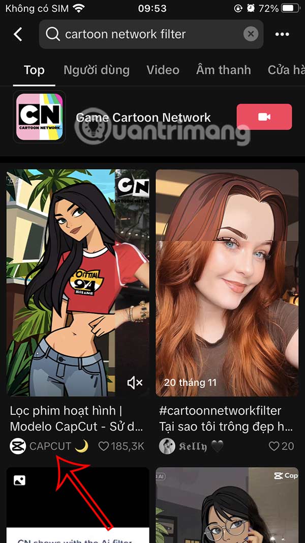 Video filter Cartoon Network trên TikTok