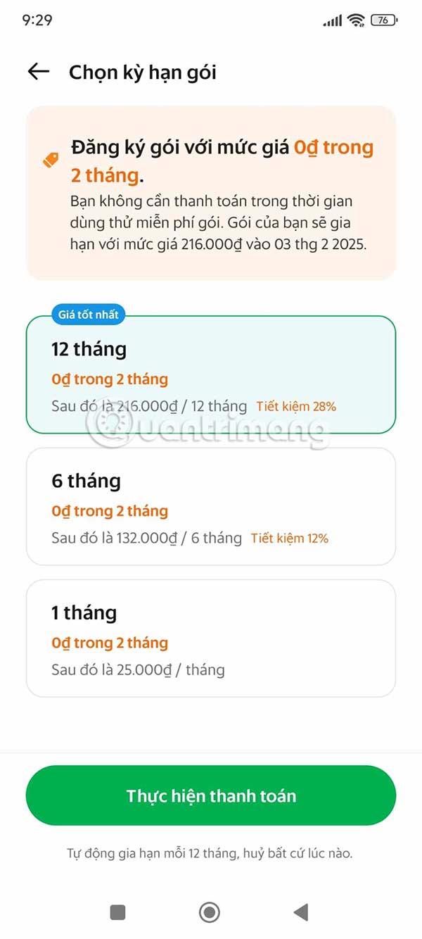 Gói đăng ký Grab Unlimited