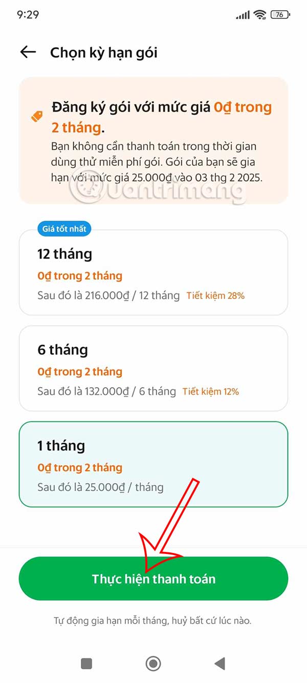 Đăng ký gói Grab Unlimited