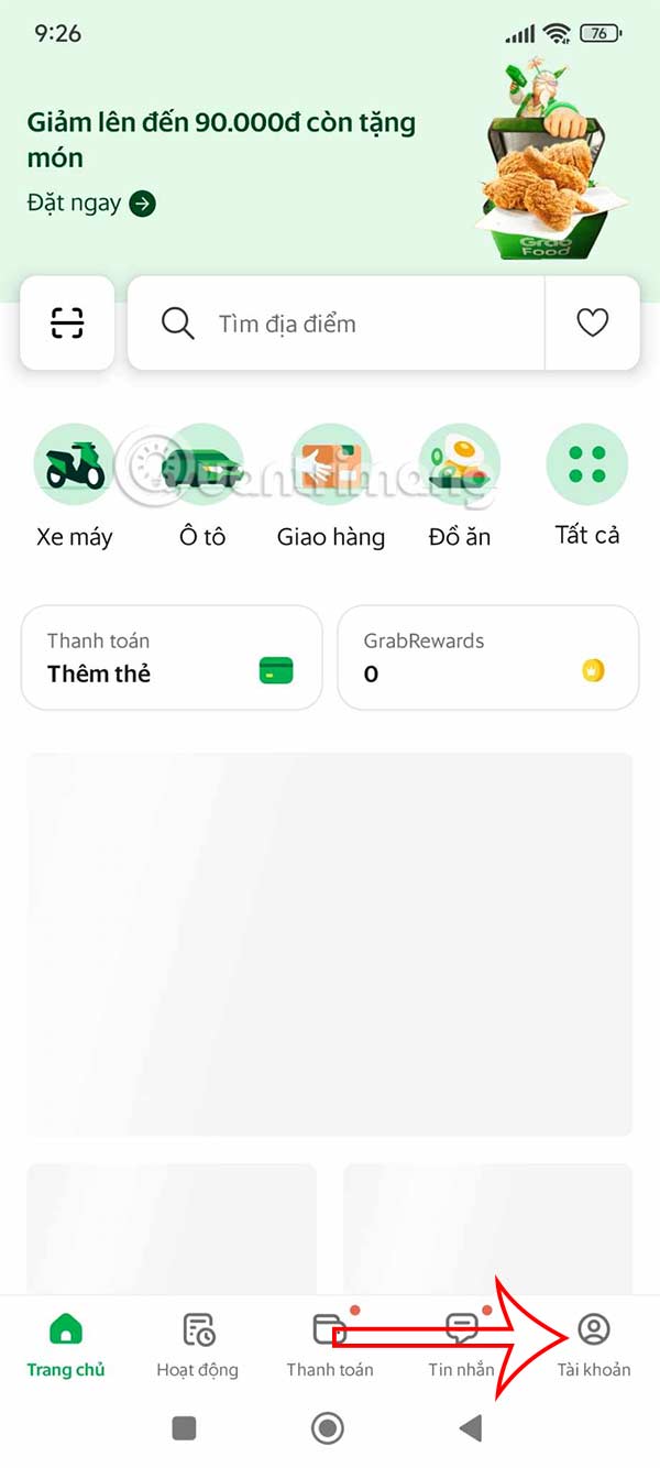 Tài khoản Grab