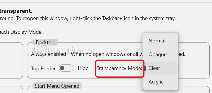 Chỉnh thanh Taskbar trong suốt