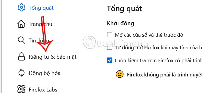 Bảo mật và Riêng tư Firefox