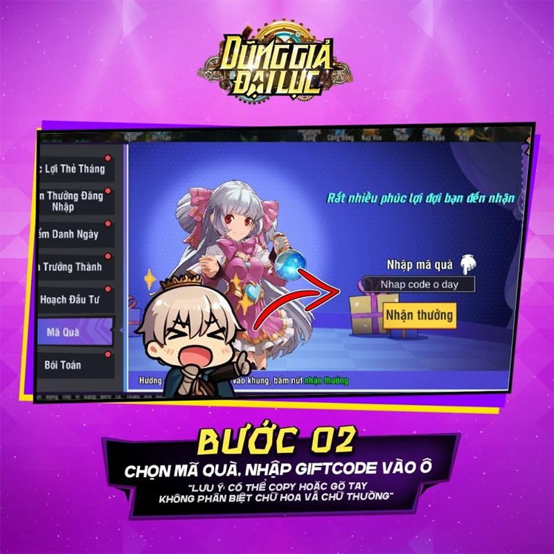 code dung gia dai luc