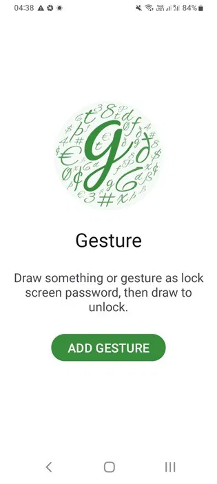 Ứng dụng Gesture Lock Screen cho phép mở khóa điện thoại bằng cử chỉ vẽ tay.