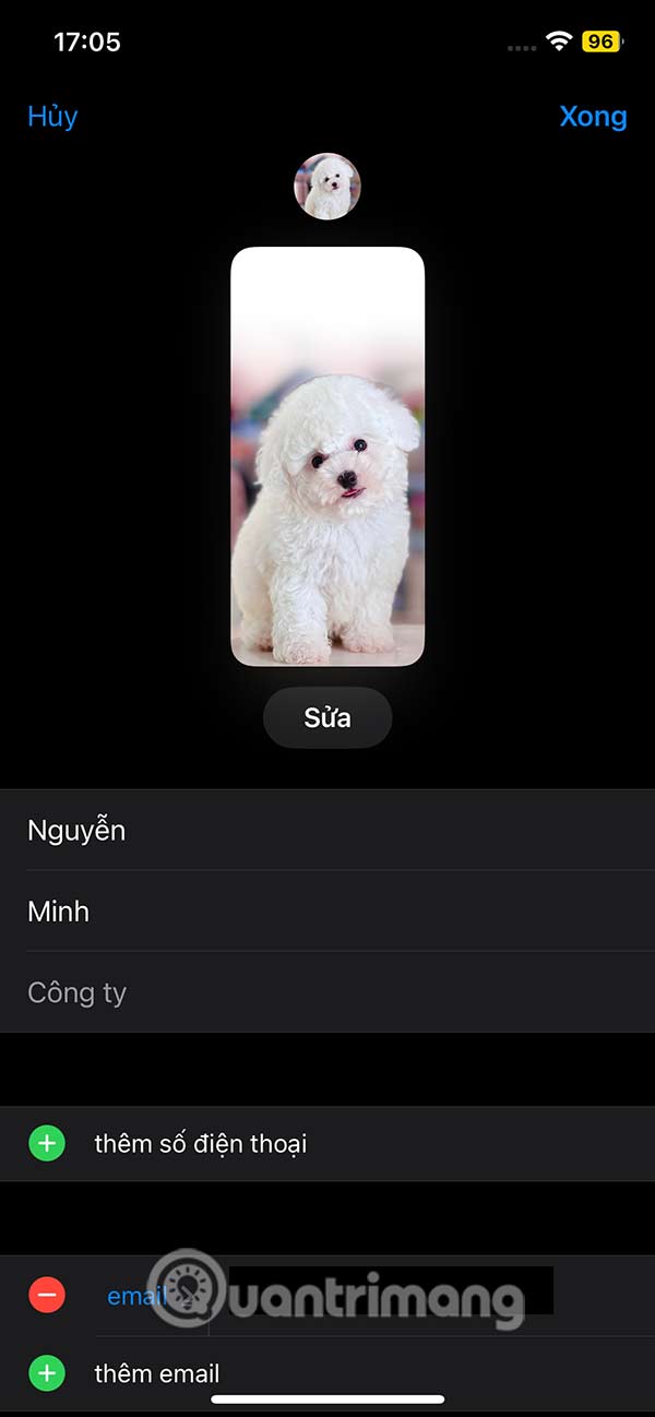 Hiện ảnh liên hệ toàn màn hình iPhone