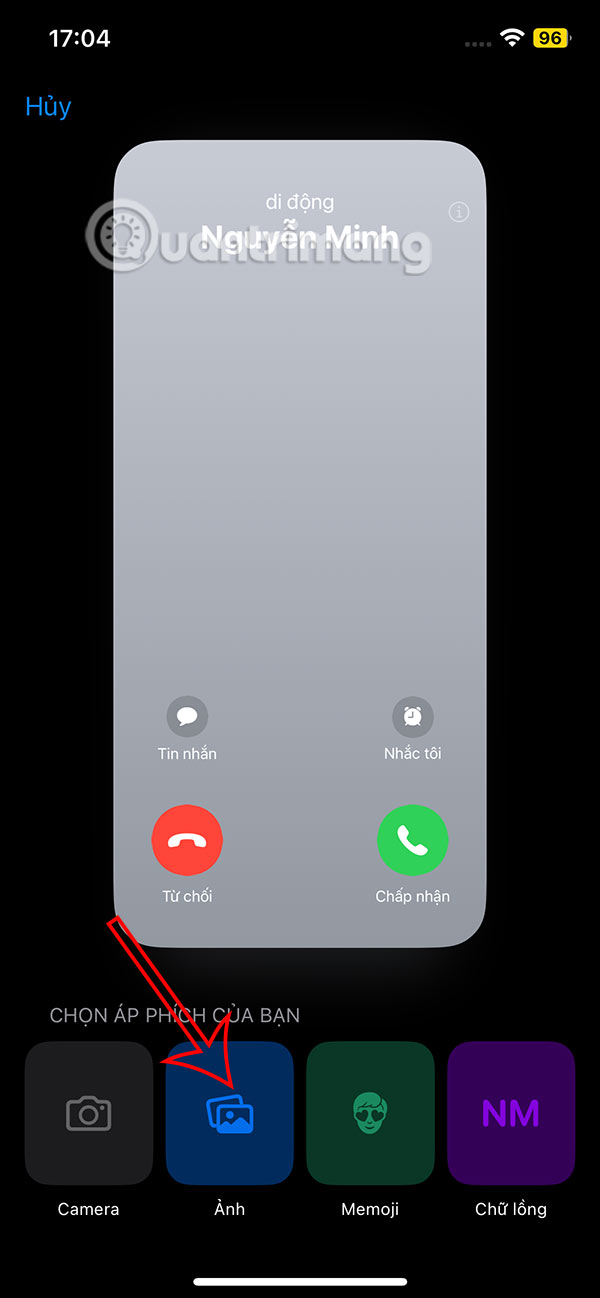 Chọn ảnh liên hệ iPhone
