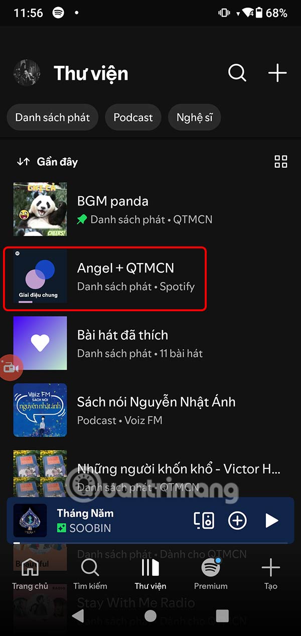 Thư viện trên Spotify