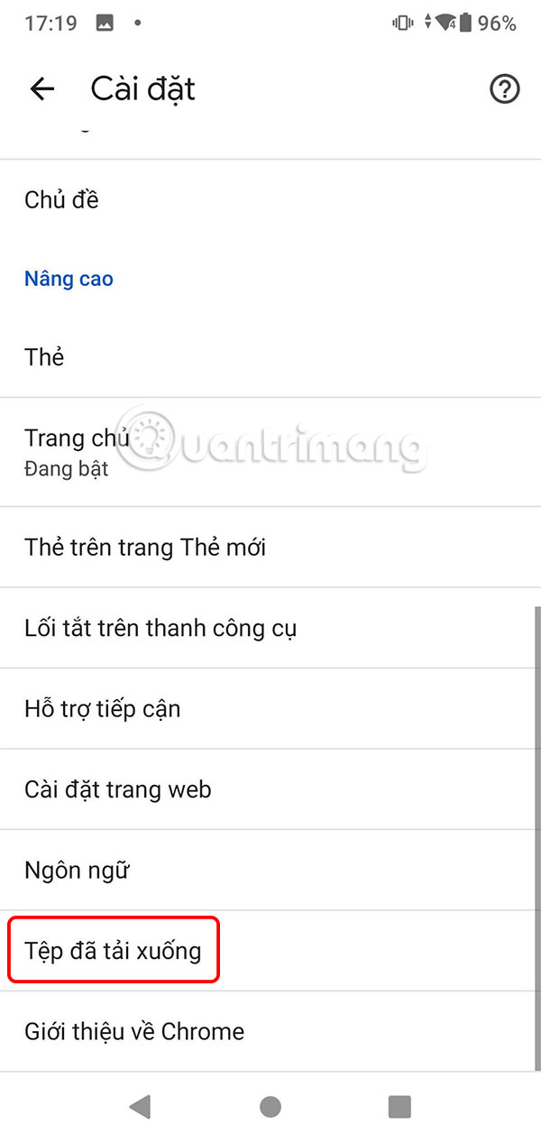 Chỉnh tệp tải trên Chrome Android