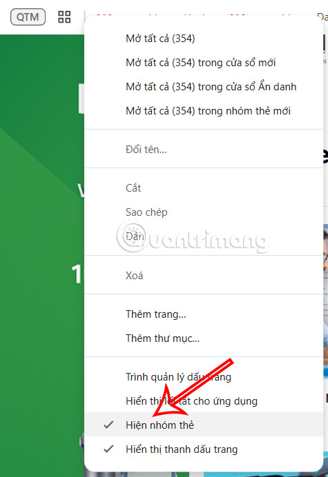 Tắt hiển thị nhóm tab trên Chrome 