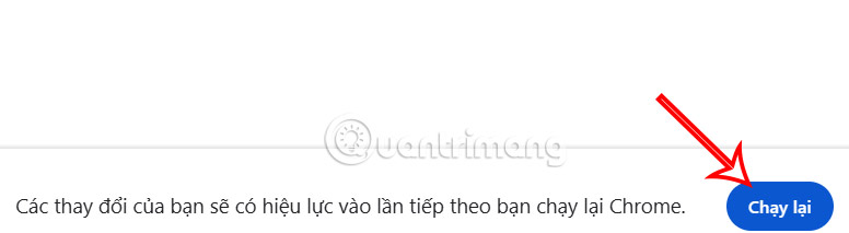 Khởi động lại Chrome