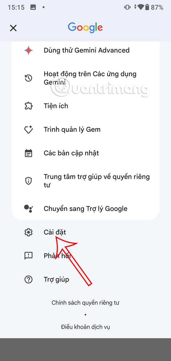 Cài đặt Gemini