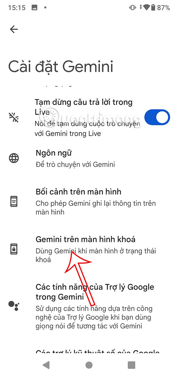 Gemini màn hình khóa