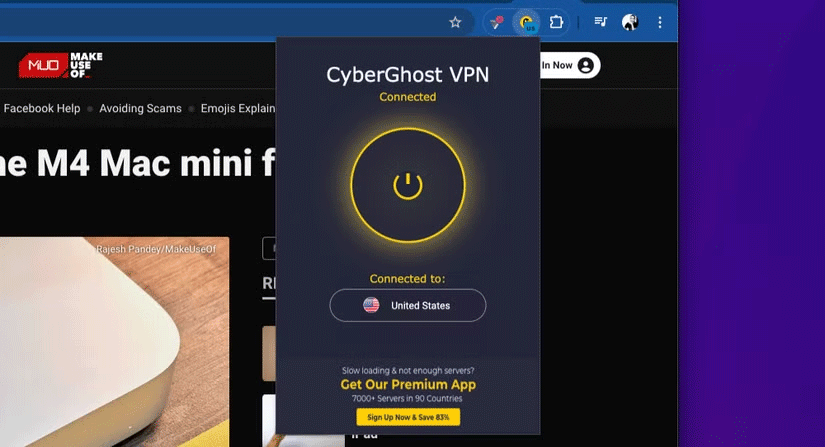 Sử dụng CyberGhost VPN trong Chrome