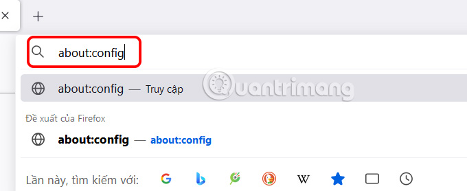 Truy cập hệ thống Firefox