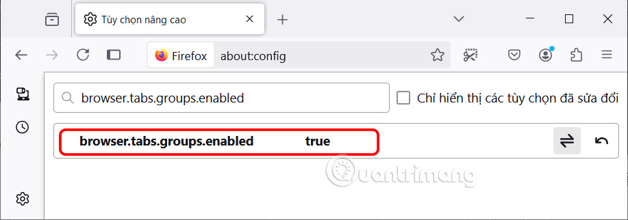 Bật nhóm tab trên Firefox