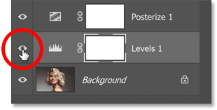 Click the visibility icon to turn the adjustment layer on or off.