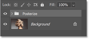 The two adjustment layers are now grouped together.