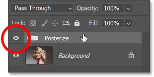 Select and enable the layer group.