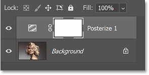 The Posterize adjustment layer is added above the image.