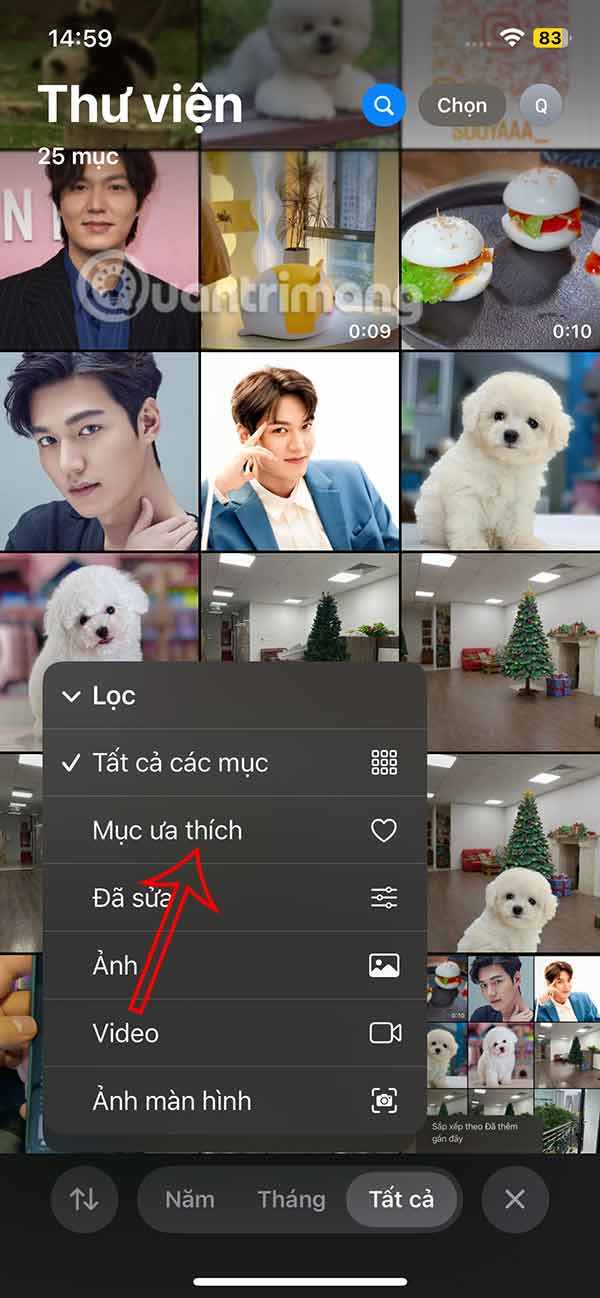 Mục ưa thích trên ảnh iPhone