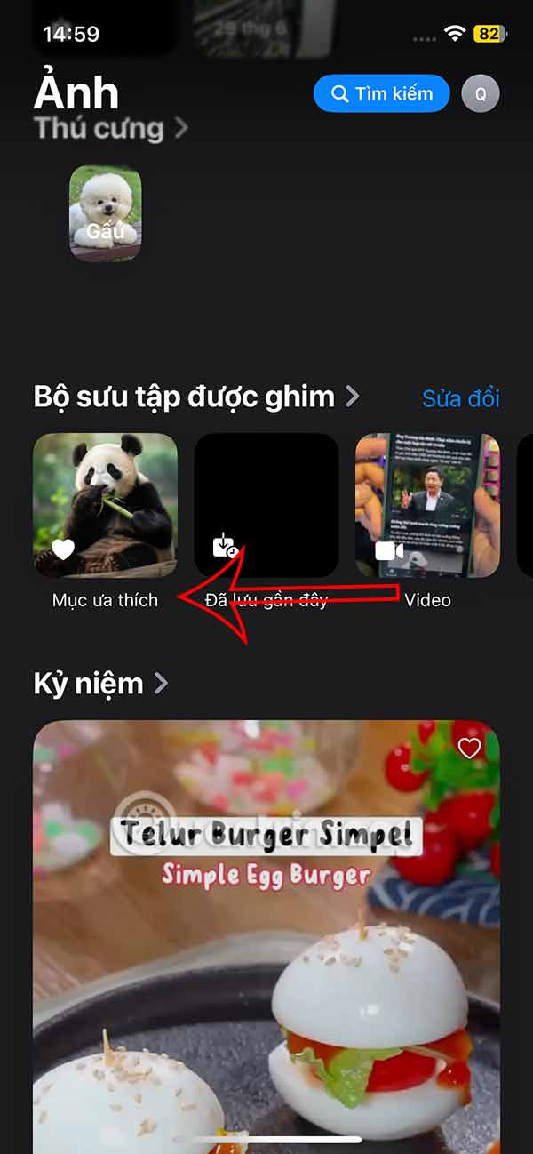 Mục ưa thích trong ảnh iPhone