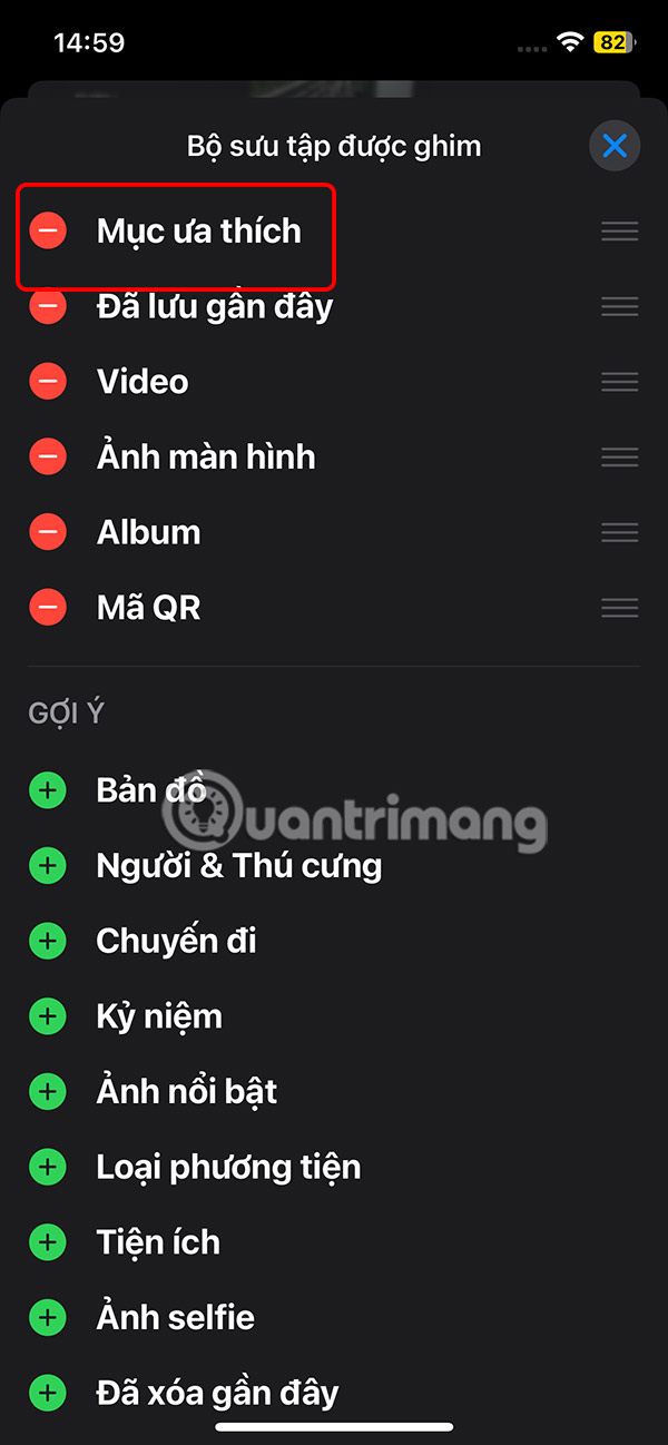 Ghim Mục ưa thích trong ảnh iPhone