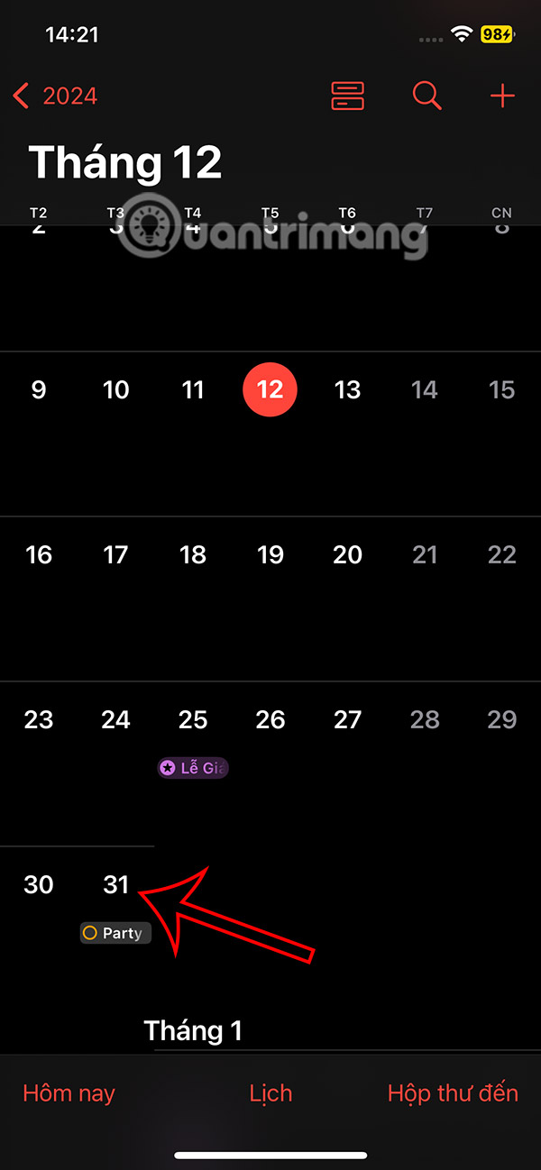 Select the reminder you want to delete in Calendar 