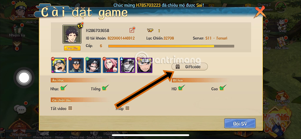làng ninja 3d code